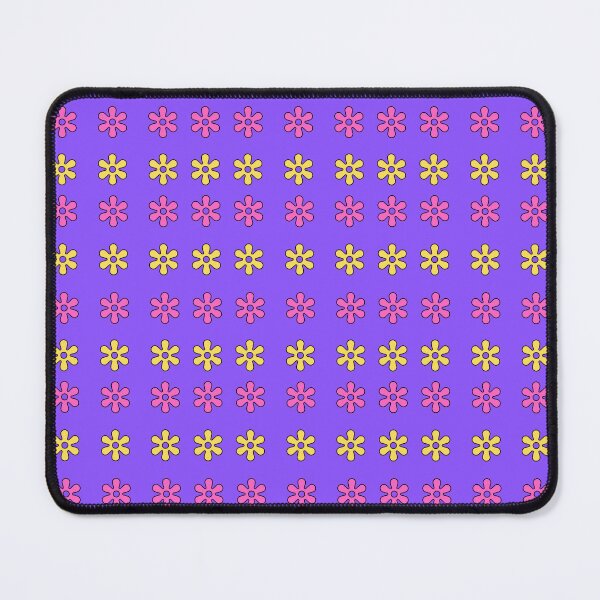Item preview, Pink and Yellow alternating Floral Shapes on Purple background pattern designed and sold by fev-rocks.