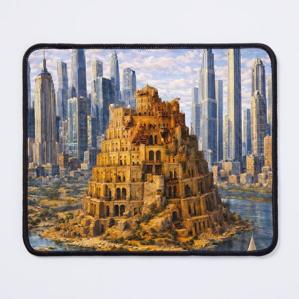 Item preview, The Tower: Poorly Maintained — Inspired by Pieter Bruegel (ca. 1525–1569), who never imagined his “Tower of Babel” would be the short one.  designed and sold by TheArtsyFrogs.