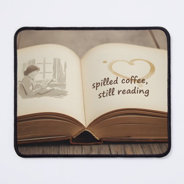Item preview, Spilled Coffee Heart - Book Lover Design designed and sold by WowDezign.