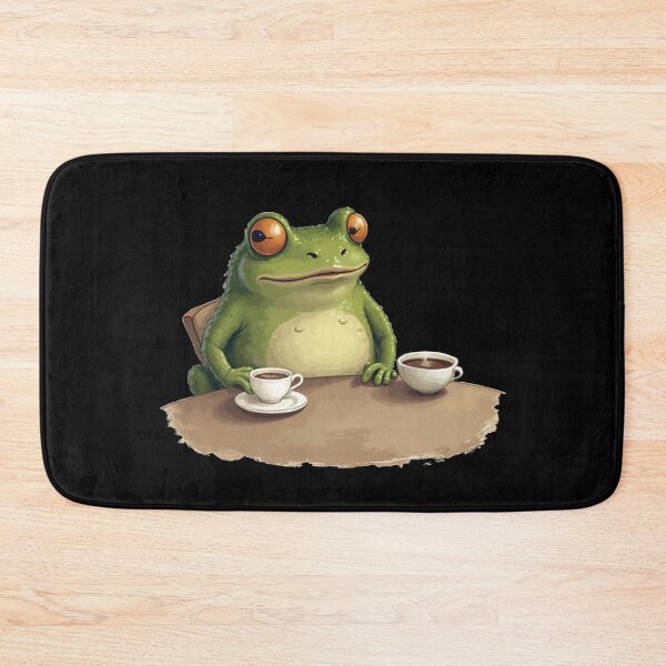 Item preview, Cute Frog Drinking Coffee Illustration designed and sold by PMTaurus.