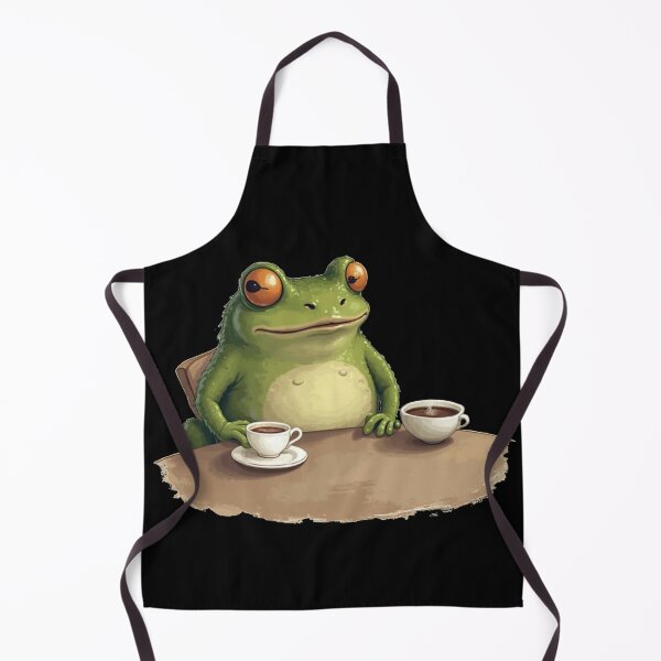 Item preview, Cute Frog Drinking Coffee Illustration designed and sold by PMTaurus.