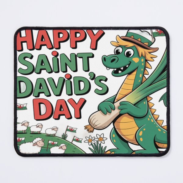 Item preview, Happy St David's Day Cute Green Welsh Dragon designed and sold by Midnight Veil Designs.