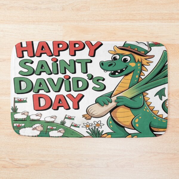 Item preview, Happy St David's Day Cute Green Welsh Dragon designed and sold by Midnight Veil Designs.