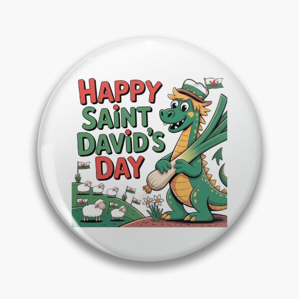 Item preview, Happy St David's Day Cute Green Welsh Dragon designed and sold by Midnight Veil Designs.