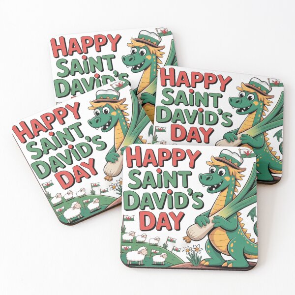 Item preview, Happy St David's Day Cute Green Welsh Dragon designed and sold by Midnight Veil Designs.