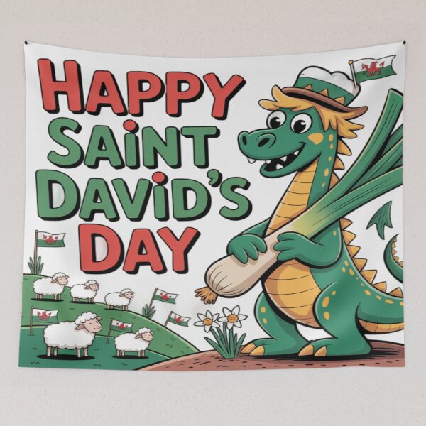 Item preview, Happy St David's Day Cute Green Welsh Dragon designed and sold by Midnight Veil Designs.