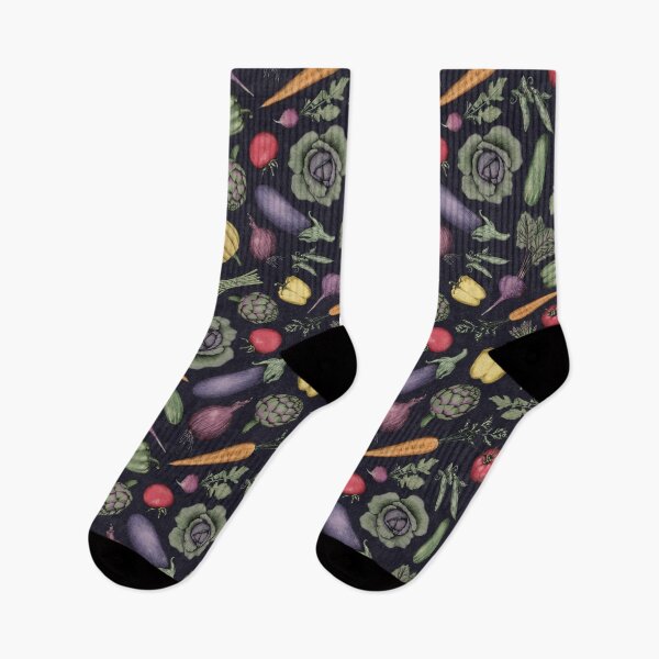 Item preview, Colorful Vegetable Garden with Cabbage/Eggplant/Carrots - Dark designed and sold by somecallmebeth.