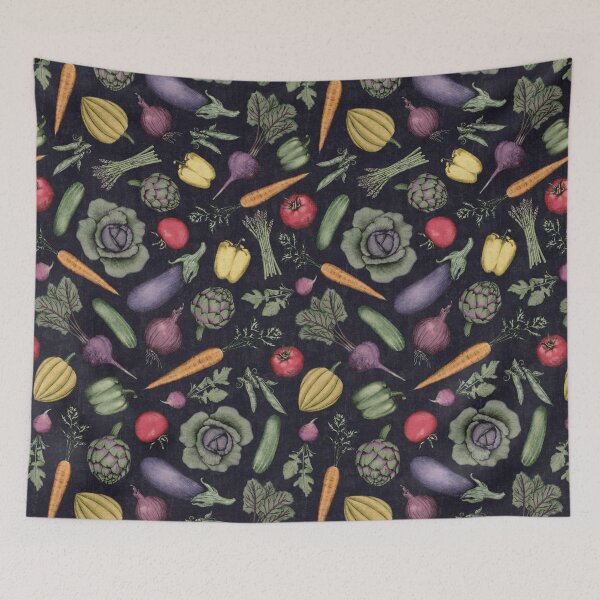 Item preview, Colorful Vegetable Garden with Cabbage/Eggplant/Carrots - Dark designed and sold by somecallmebeth.