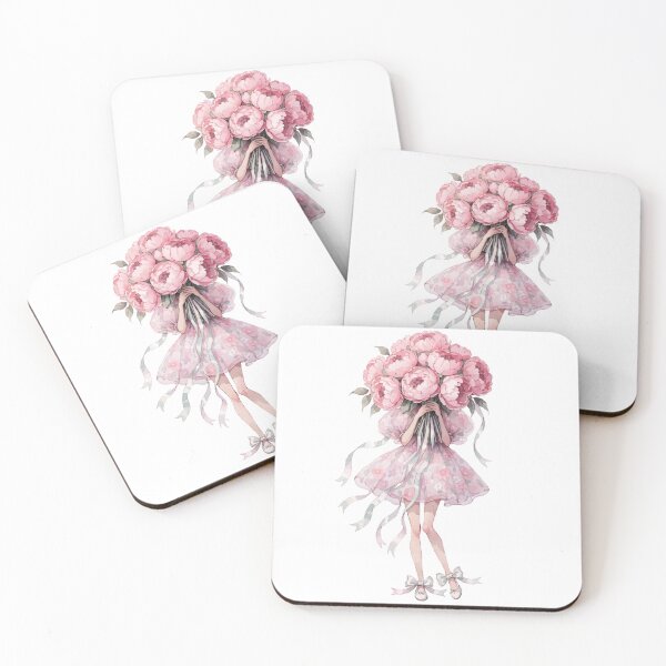 Item preview, Peony Bouquet Girl Illustration – Soft Pink Floral Fashion Art, March 8 Women’s Day Gift designed and sold by VivoStudio.