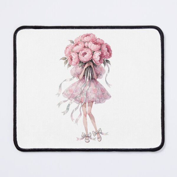 Item preview, Peony Bouquet Girl Illustration – Soft Pink Floral Fashion Art, March 8 Women’s Day Gift designed and sold by VivoStudio.