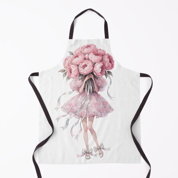 Item preview, Peony Bouquet Girl Illustration – Soft Pink Floral Fashion Art, March 8 Women’s Day Gift designed and sold by VivoStudio.