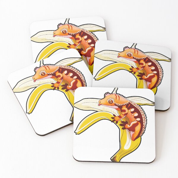 Item preview, Crested Gecko on a Banana Fruit designed and sold by Vinji-art.