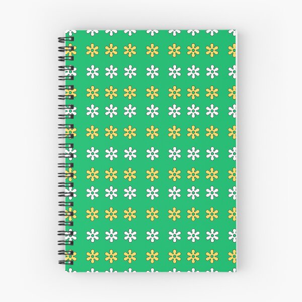 Item preview, White and Yellow alternating Floral Shapes on Green background pattern designed and sold by fev-rocks.