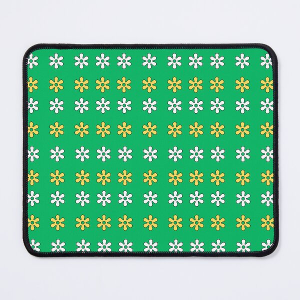 Item preview, White and Yellow alternating Floral Shapes on Green background pattern designed and sold by fev-rocks.