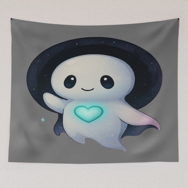 Item preview, luminous heart ghost designed and sold by Ecosetereos.