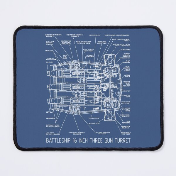 Item preview, Battleship 16 Inch Three Gun Turret Interior Plan Diagram designed and sold by MilitaryMart.