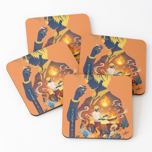 Item preview, Anime Chef Double Exposure - Flaming Kitchen Silhouette Art designed and sold by MugenAnime.