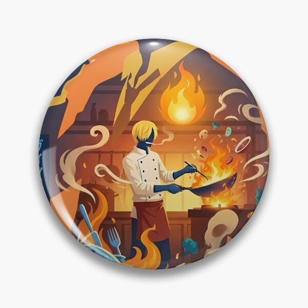 Item preview, Anime Chef Double Exposure - Flaming Kitchen Silhouette Art designed and sold by MugenAnime.