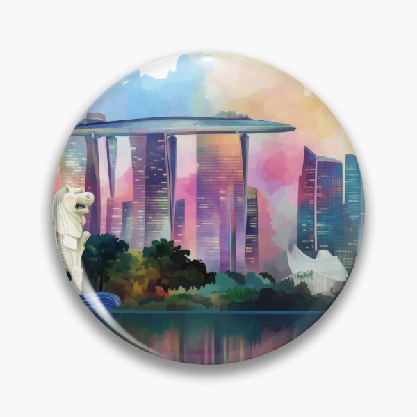 Item preview, Singapore Skyline Colorwash Reflections - Pastel Reverie designed and sold by SkylineVistas Designs.