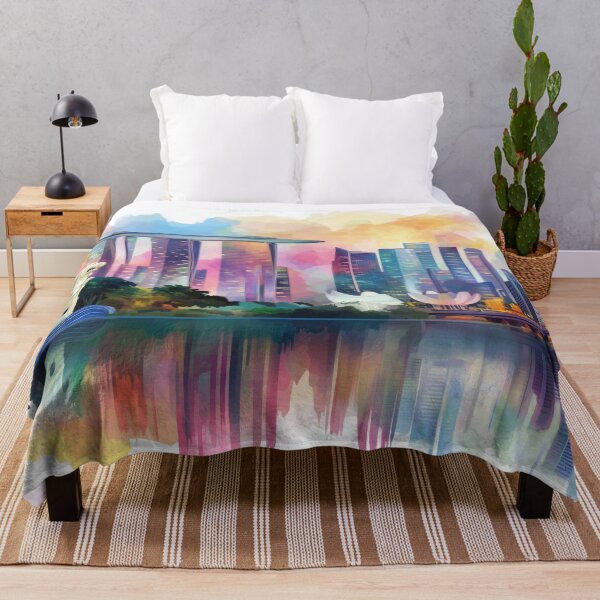 Item preview, Singapore Skyline Colorwash Reflections - Pastel Reverie designed and sold by SkylineVistas Designs.