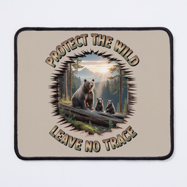 Item preview, bear family - hiking - camping - national park – bear adventure - scenic view - woodland - rustic - alpine - pacific northwest - canadian wilderness - leave no trace - protect the wild - bear country designed and sold by JansenGS.