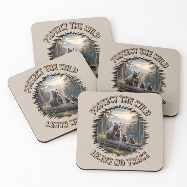 Item preview, bear family - hiking - camping - national park – bear adventure - scenic view - woodland - rustic - alpine - pacific northwest - canadian wilderness - leave no trace - protect the wild - bear country designed and sold by JansenGS.