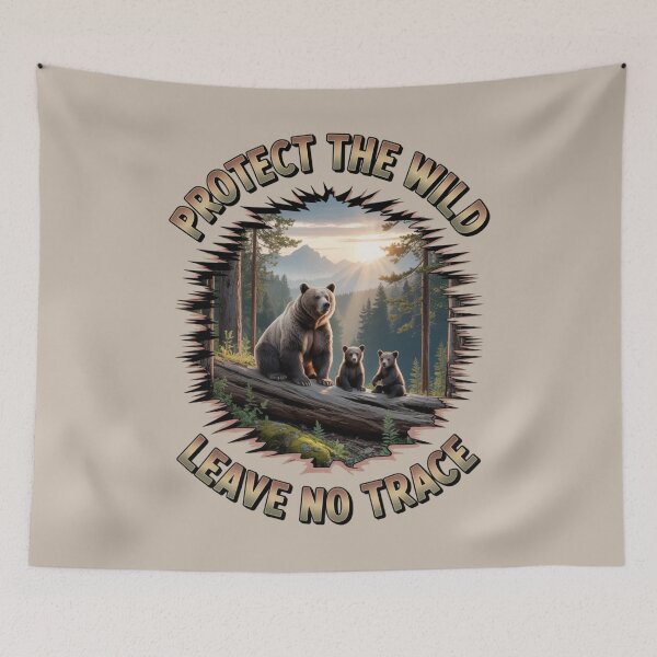 Item preview, bear family - hiking - camping - national park – bear adventure - scenic view - woodland - rustic - alpine - pacific northwest - canadian wilderness - leave no trace - protect the wild - bear country designed and sold by JansenGS.