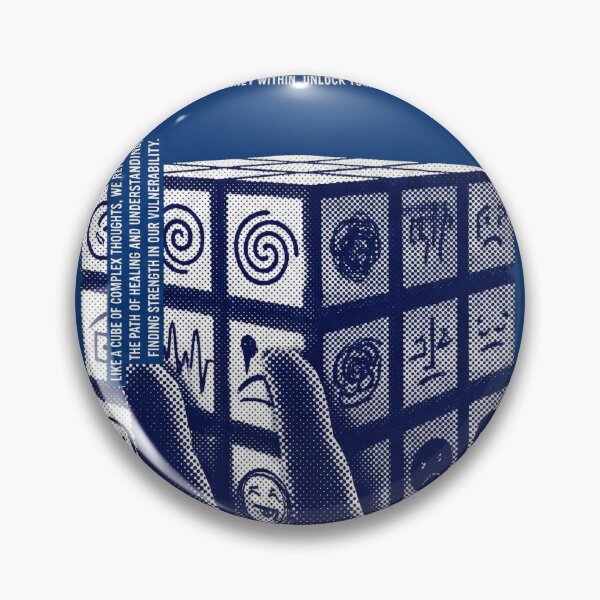 Item preview, Retro Mindscape Odyssey Mental Health Rubik's Cube Psychology Art designed and sold by ZyricZyric.