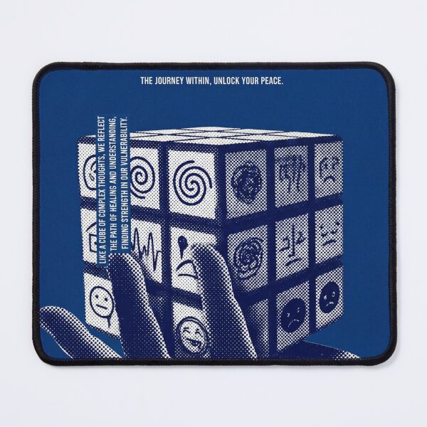 Item preview, Retro Mindscape Odyssey Mental Health Rubik's Cube Psychology Art designed and sold by ZyricZyric.