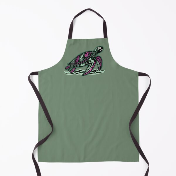 Item preview, Vibrant Neon Tribal Honu Sea Turtle | Teal Magenta Polynesian Wave Sticker PNG designed and sold by SilentPowerArt.