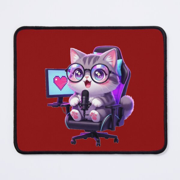 Artikelvorschau, Niedliche Katze beim Streamen – lustiges Geschenk für einen Streamer entworfen und verkauft von UrbanView.