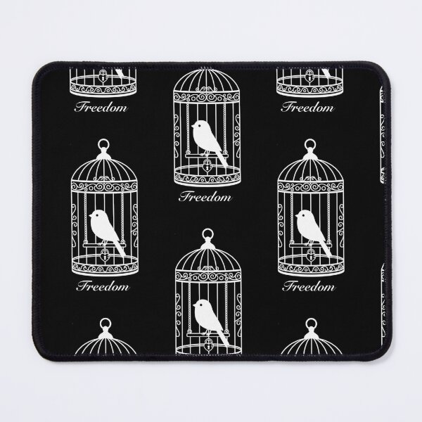 Item preview, Bird Cage Freedom Lock Trapped Monochrome Meaningful Vector designed and sold by Littlemislabel.