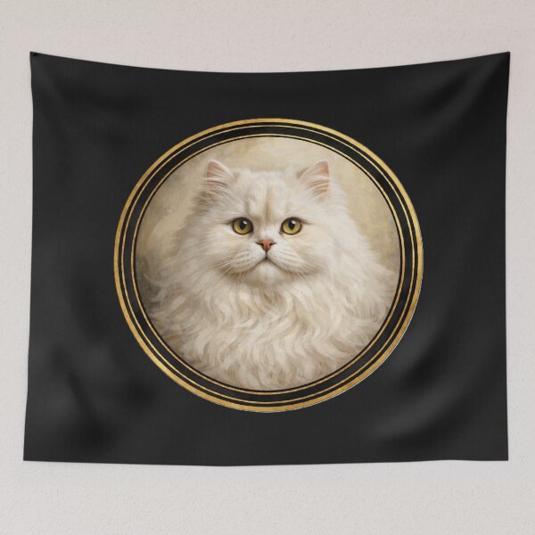 Item preview, Regal Persian Majesty – Realistic Cat Circle Art designed and sold by TheJoyfulPen.