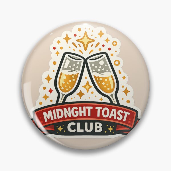 Item preview, Midnight Toast Club New Year Badge designed and sold by ViralCollector.