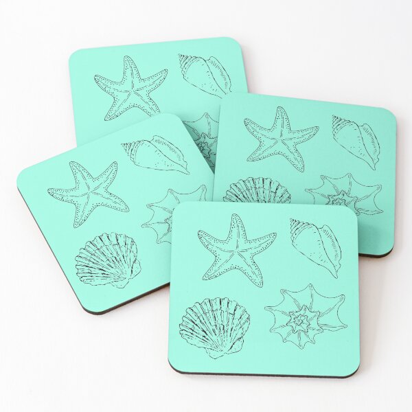 Item preview, Shells Summer Beach Stickers Prints Posters Wall Art Magnet Home Coffee Cup Decoration TShirt Stationary Notebook Magnet Hat Kitchen Work School Office Redbubble Shop designed and sold by Saritas Boutique Shop.