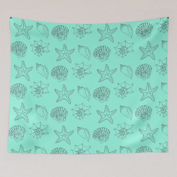 Item preview, Shells Summer Beach Stickers Prints Posters Wall Art Magnet Home Coffee Cup Decoration TShirt Stationary Notebook Magnet Hat Kitchen Work School Office Redbubble Shop designed and sold by Saritas Boutique Shop.
