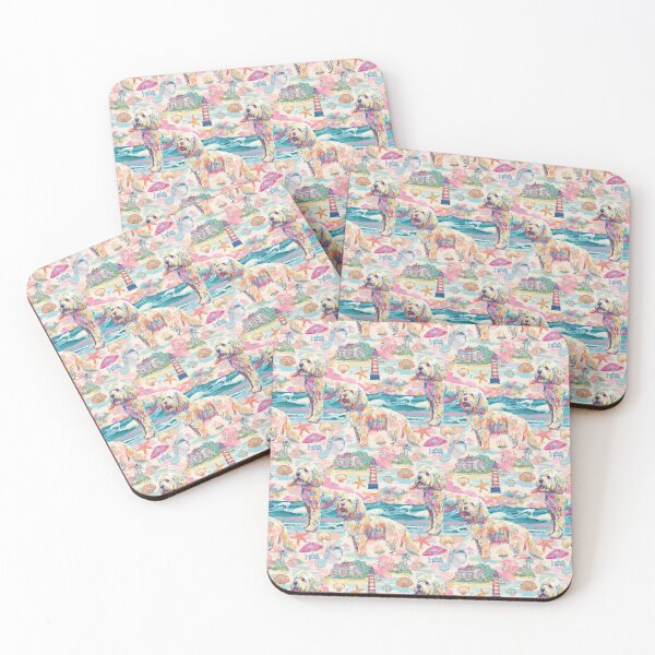 Item preview, Nautical Beach Toile de Jouy - Goldendoodle designed and sold by AstrologyOven.