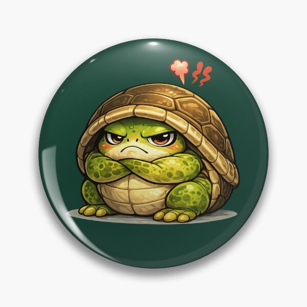 Item preview, Grumpy Turtle in a Shell – Cute Angry Reptile Character  designed and sold by Ivy-Triggs.