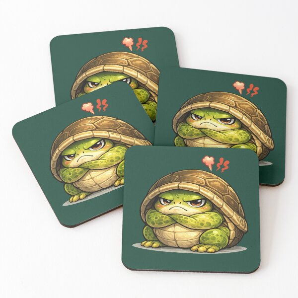 Item preview, Grumpy Turtle in a Shell – Cute Angry Reptile Character  designed and sold by Ivy-Triggs.