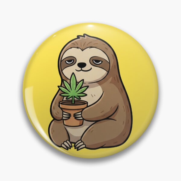 Item preview, Slow and High - Chill Sloth with Potted Plant designed and sold by TSE DESIGN.