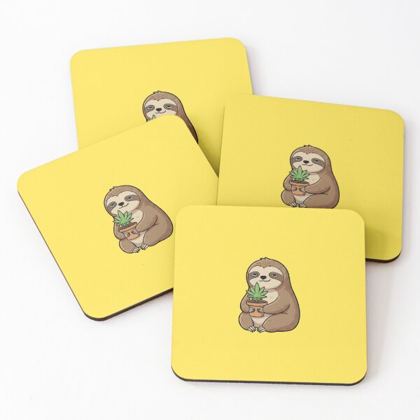 Item preview, Slow and High - Chill Sloth with Potted Plant designed and sold by TSE DESIGN.