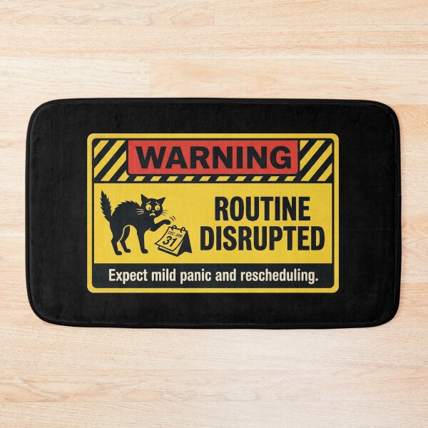 Item preview, Warning Routine Disrupted Black Cat designed and sold by Visual Dept..