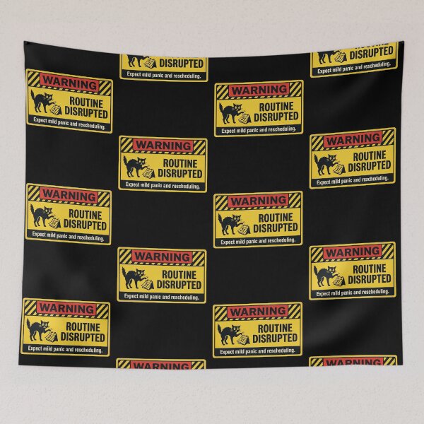 Item preview, Warning Routine Disrupted Black Cat designed and sold by Visual Dept..