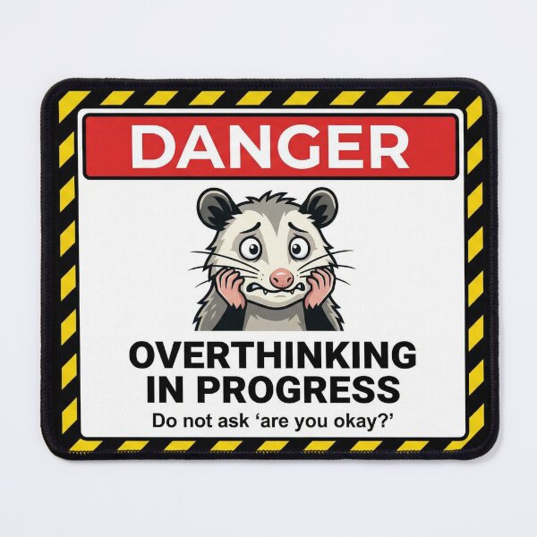 Item preview, Danger Overthinking In Progress Opossum designed and sold by Visual Dept..