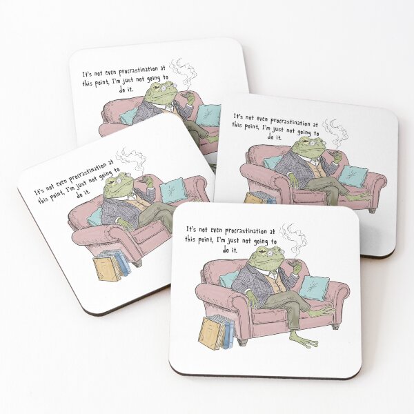 Item preview, Frog sitting on a sofa not procrastinating designed and sold by The Curious Cow.
