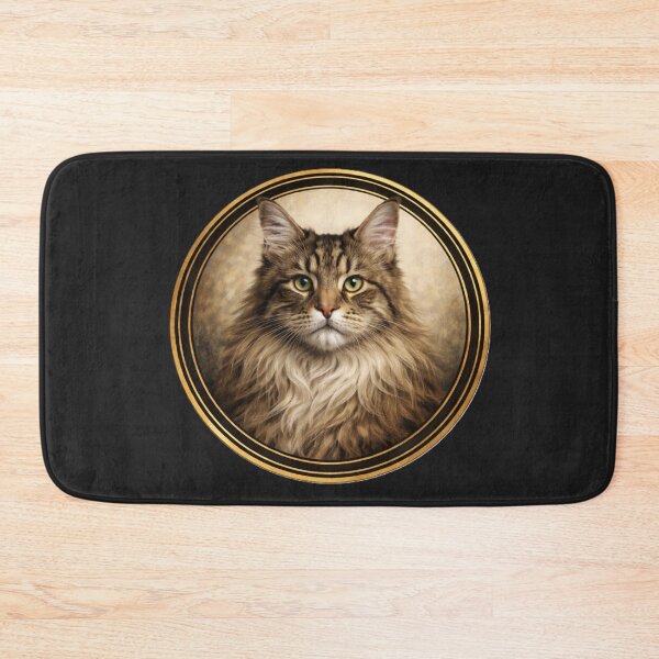Item preview, Maine Coon Noble Gaze – Realistic Cat Circle Art designed and sold by TheJoyfulPen.
