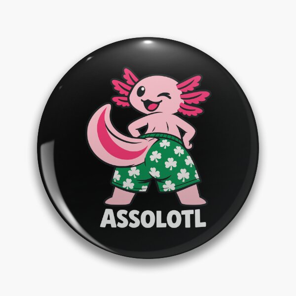 Item preview, Axolotl Winking — Retro Clover Shorts and Cheeky Mascot Design designed and sold by NaturEdeN.