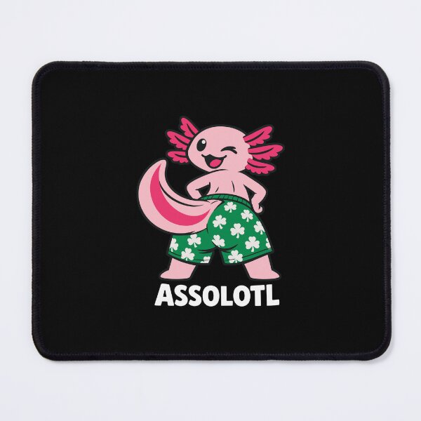 Item preview, Axolotl Winking — Retro Clover Shorts and Cheeky Mascot Design designed and sold by NaturEdeN.