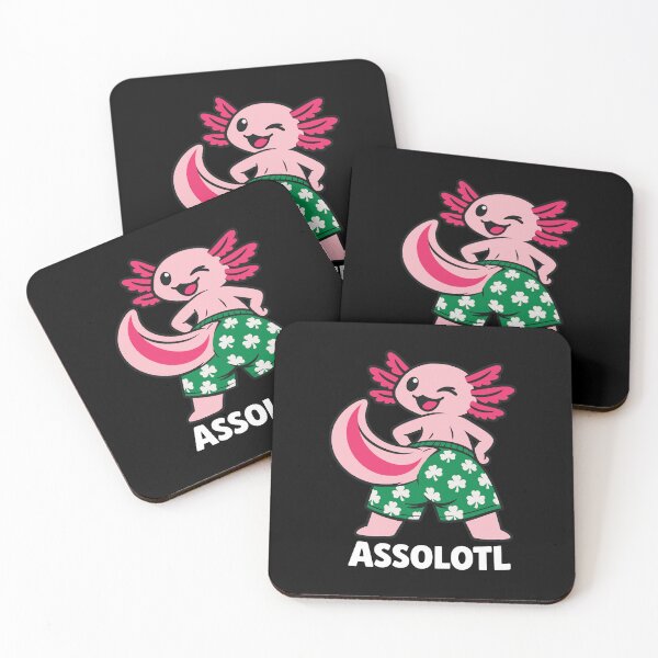 Item preview, Axolotl Winking — Retro Clover Shorts and Cheeky Mascot Design designed and sold by NaturEdeN.