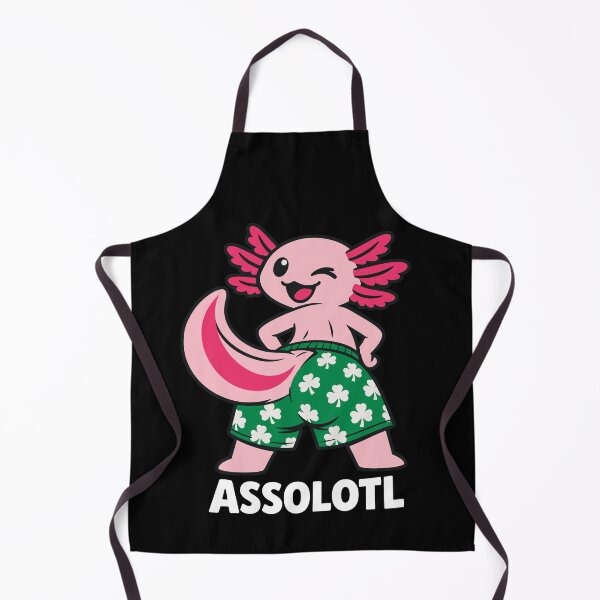Item preview, Axolotl Winking — Retro Clover Shorts and Cheeky Mascot Design designed and sold by NaturEdeN.